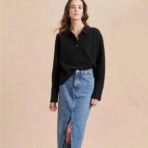 La Ligne Jane Polo Sweater (seen on Natalie Borton) minimalist fashion blogger